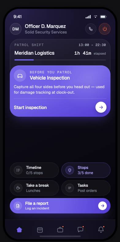 Guard Owl guard app - Always know what to do next